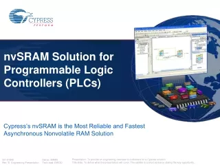 nvSRAM Solution for  Programmable Logic Controllers (PLCs)