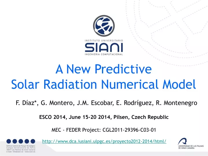 a new predictive solar radiation numerical model