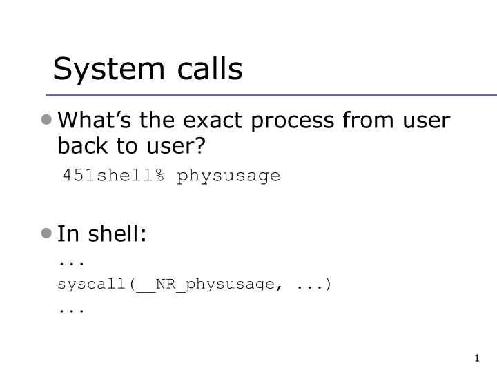 system calls