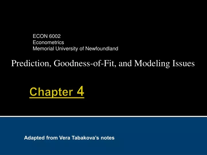 prediction goodness of fit and modeling issues