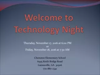 Welcome to  Technology Night