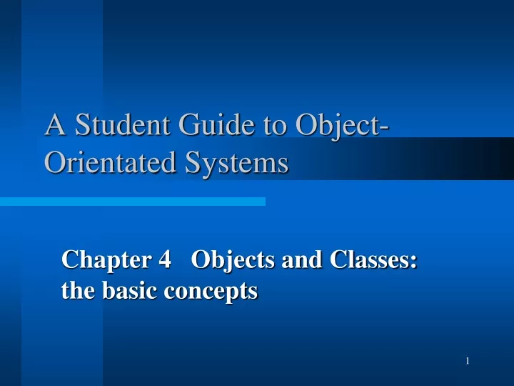 a student guide to object orientated systems