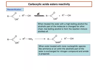 Carboxylic acids esters reactivity