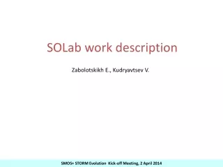 SOLab work description