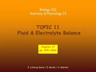 TOPIC 11  Fluid &amp; Electrolyte Balance