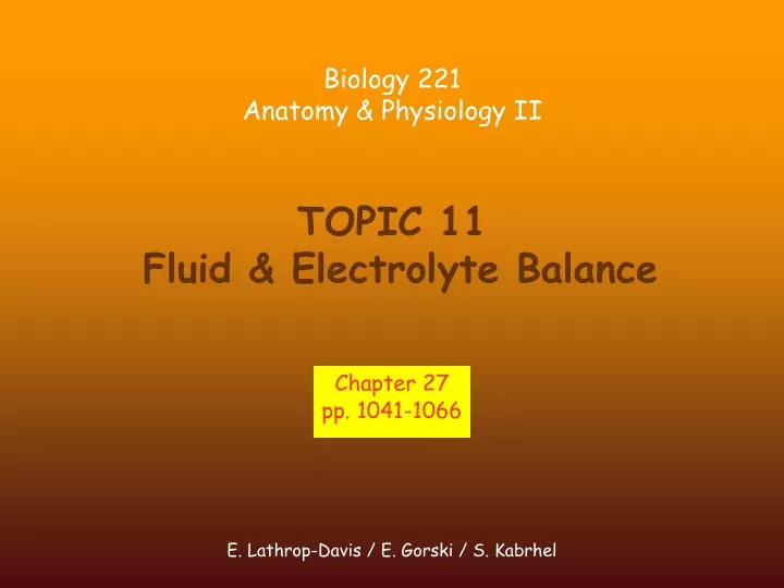 topic 11 fluid electrolyte balance