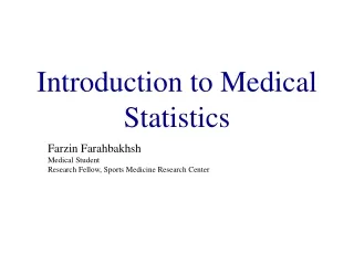 Introduction to Medical Statistics