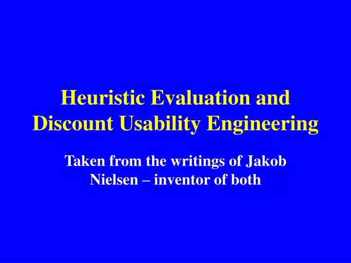 heuristic evaluation and discount usability engineering