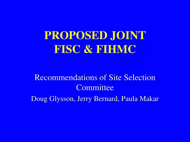 proposed joint fisc fihmc