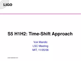 S5 H1H2: Time-Shift Approach