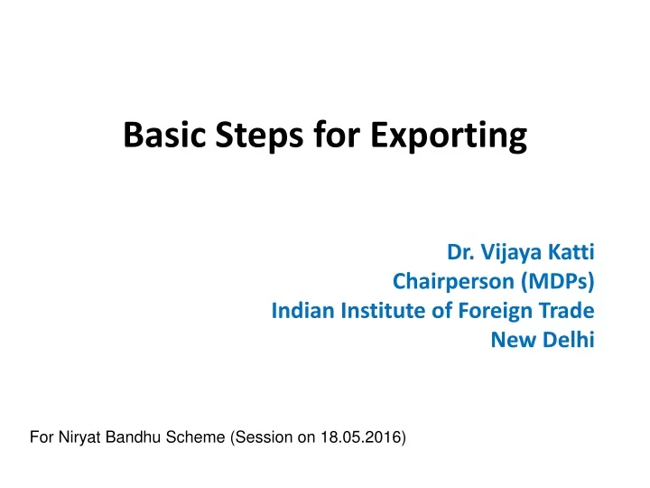 basic steps for exporting
