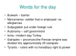 Words for the day - slide 1