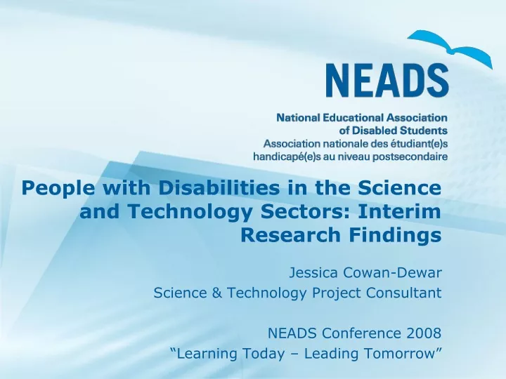 people with disabilities in the science and technology sectors interim research findings
