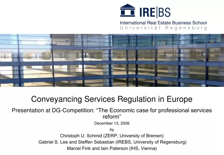 conveyancing services regulation in europe