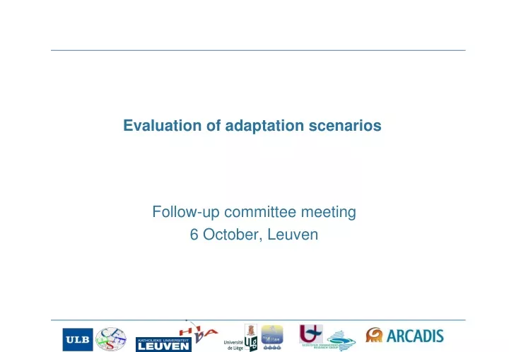 evaluation of adaptation scenarios