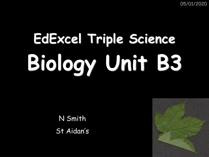 biology unit b3