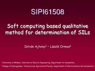 SIPI61508 Soft computing based qualitative method for determination of SILs