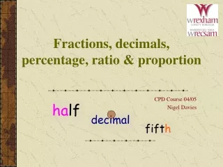 Fractions, decimals, percentage, ratio &amp; proportion