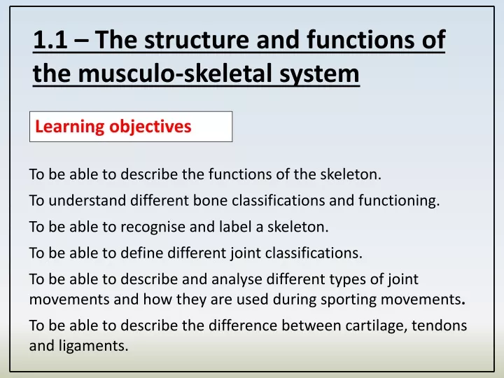 1 1 the structure and functions of the musculo