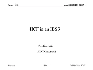 HCF in an IBSS