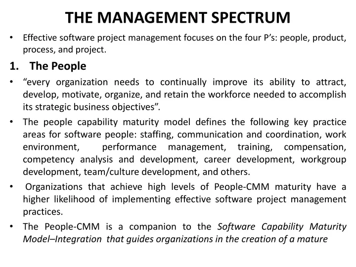 the management spectrum