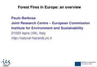 Forest Fires in Europe: an overview