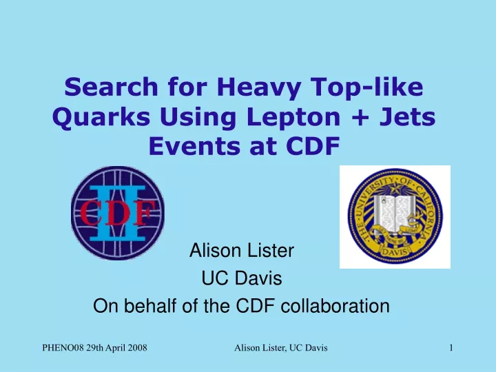 search for heavy top like quarks using lepton jets events at cdf