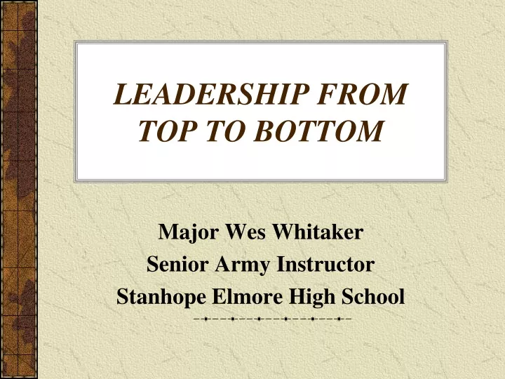 leadership from top to bottom