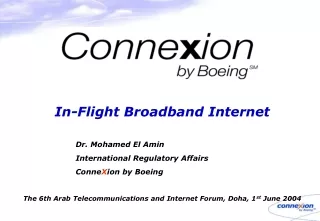 In-Flight Broadband Internet 		Dr. Mohamed El Amin 		International Regulatory Affairs