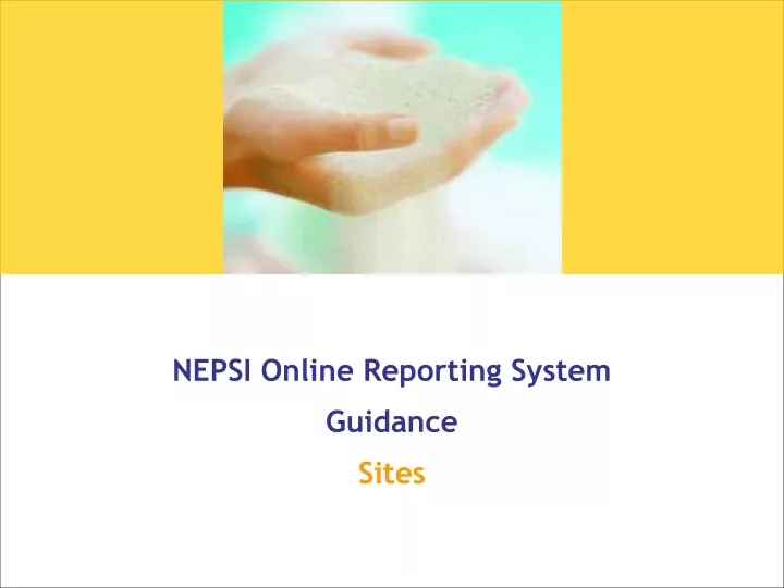 nepsi online reporting system guidance sites