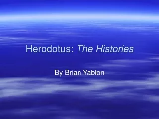 Herodotus:  The Histories