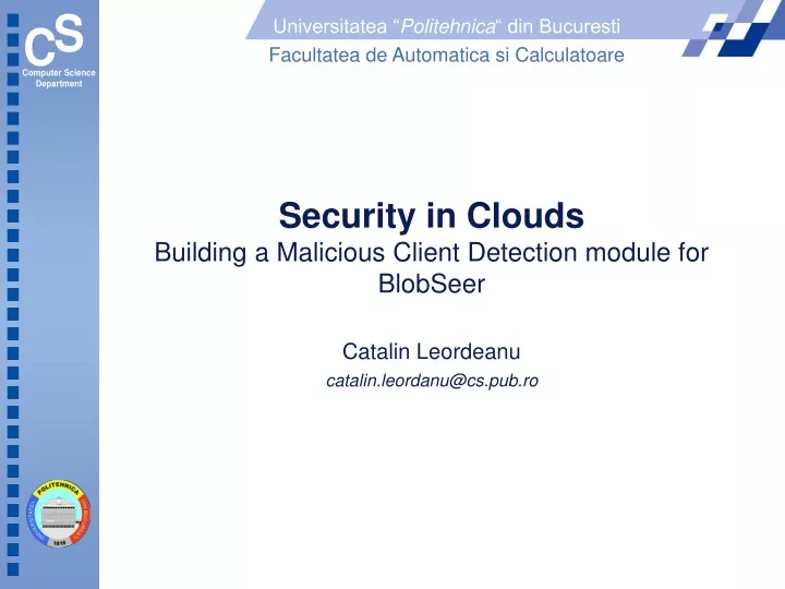 security in clouds building a malicious client detection module for blobseer