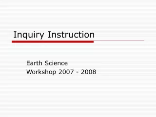 Inquiry Instruction