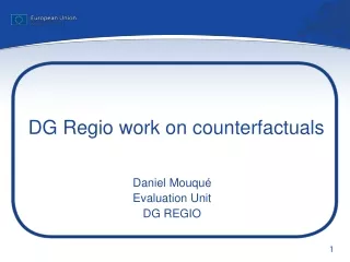 DG Regio work on counterfactuals