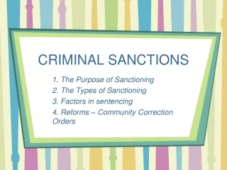 CRIMINAL SANCTIONS