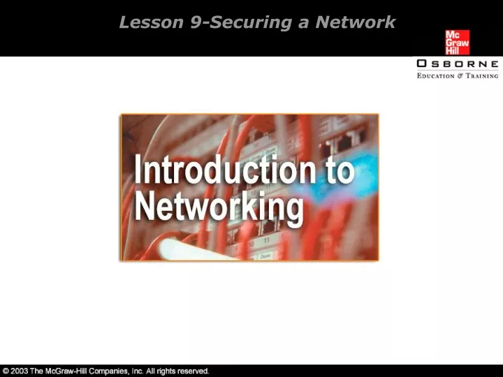 lesson 9 securing a network
