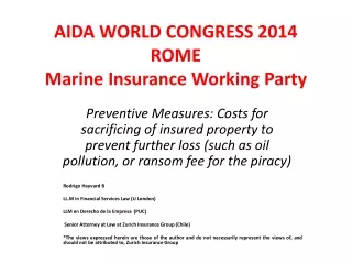 aida world congress 2014 rome marine insurance working party