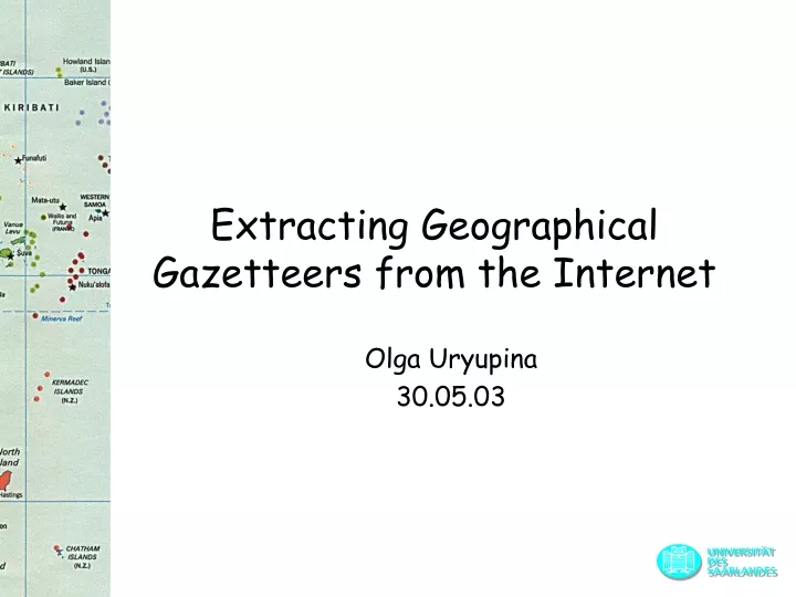 extracting geographical gazetteers from the internet