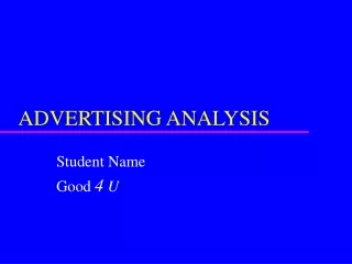 ADVERTISING ANALYSIS