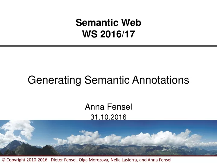 semantic web ws 2016 17