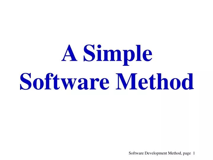 a simple software method