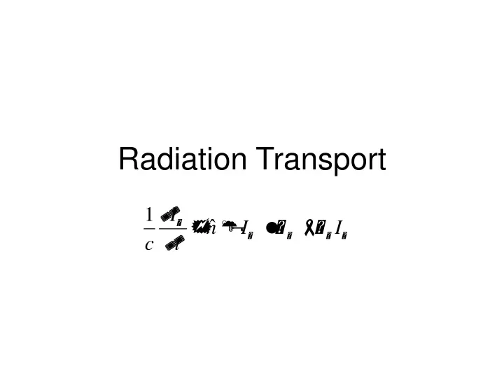 radiation transport