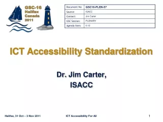 ICT Accessibility Standardization