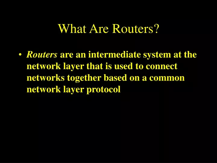 what are routers