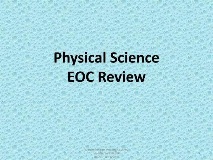 physical science eoc review