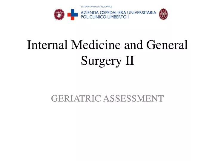 internal medicine and general surgery ii