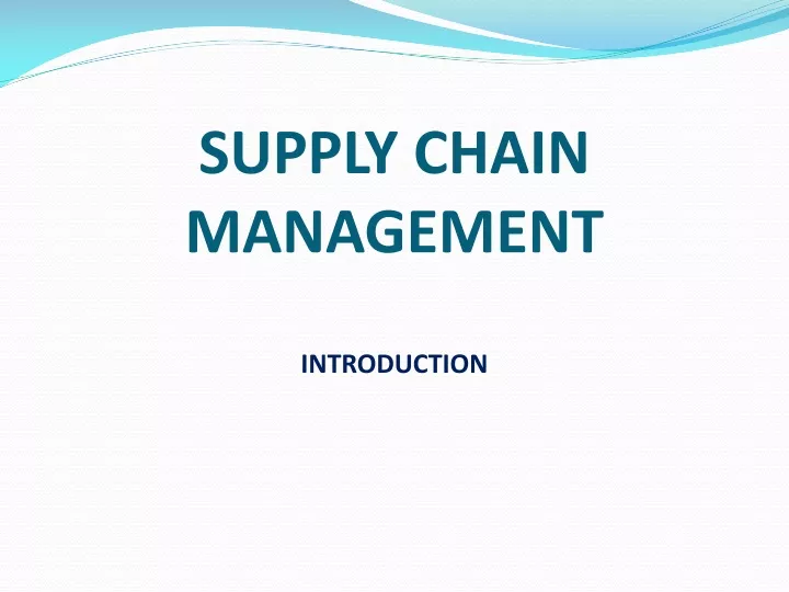 supply chain management