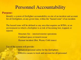 Personnel Accountability