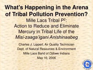 Charles J. Lippert, Air Quality Technician Dept. of Natural Resources &amp; Environment