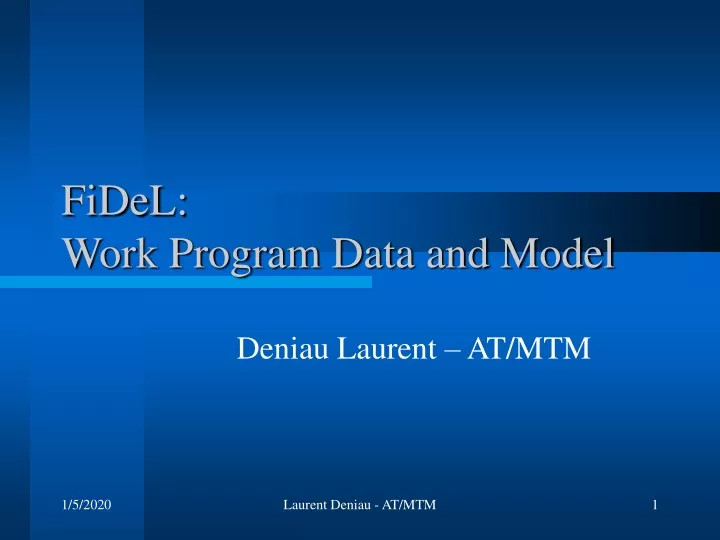 fidel work program data and model